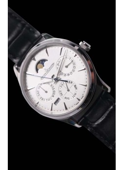 Jaeger LeCoultre Master Ultra Fino Perpetual Reloj Réplica Suizo en Dial Blanco 