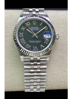 Rolex Datejust 31MM Movimiento ETA-2671 Reloj Réplica Suizo en Acero 904L Dial Negro en Romanos