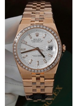 Reloj Réplica Suizo Rolex Land-Dweller 127335 Acero con Diseño de Panal de Abeja Oro Rosado 40MM