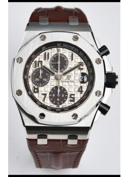 Audemars Piguet Royal Oak Offshore Dial Blanco Reloj Réplica Cronógrafo a Espejo 1:1 - Acero 904L