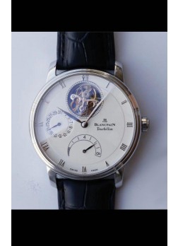 Blancpain Villeret 8 Horas Tourbillon Edición Suiza Reloj Réplica a Espejo - Dial Blanco