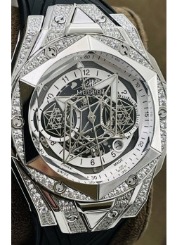 Hublot Big Bang UNICO Sang Bleu II Acero Inoxidable Diamantes Calidad a Espejo 1:1 Reloj Réplica Suizo