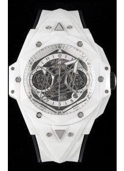 Hublot Big Bang UNICO Sang Bleu II Cerámic Blanca Calidad a Espejo 1:1 Reloj Réplica Suizo