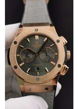Hublot Classic Fusion Chronograph Caja Oro Rosado Dial Marrón Reloj Réplica a Espejo 1:1