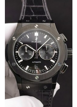 Hublot Classic Fusion Chronograph Bisel y Caja de Cerámica Dial Negro Reloj Réplica a Espejo 1:1