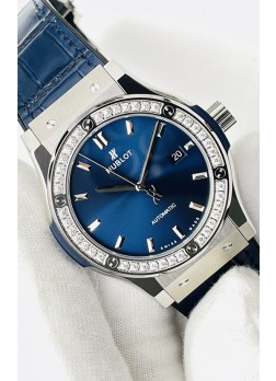 Hublot Classic Fusion Acero Inoxidable Dial Azul Reloj Réplica Suizo Calidad Espejo 1:1