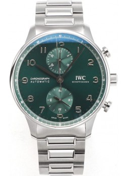 IWC Portuguese Chronograph Reloj Réplica Suizo en Caja de Acero Dial Verda - Edición Réplica a Espejo 1:1