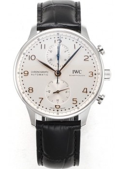 IWC Portuguese Chronograph Reloj Réplica Suizo en Caja de Acero Dial Blanco - Edición Réplica a Espejo 1:1
