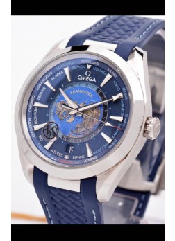 Omega Seamaster Aqua Terra 150M GMT Worldtime Correa de Goma Reloj Réplica Suizo