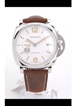 Panerai Luminor DUE PAM1046 Dial Blanco 42MM Calidad Espejo 1:1 - Acero 904L Steel Correa de Piel