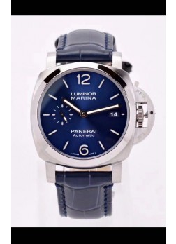 Panerai Luminor PAM01393 Automatic Dial Azul 42MM Calidad Espejo 1:1 - Acero 904L en Correa de Piel