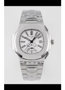 Patek Philippe Nautilus 5980/1A Caja Acero 904L en Dial Blanco - Réplica a Espejo 1:1