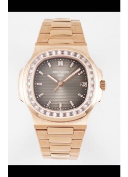 Patek Philippe Nautilus 5711/R Dial Gris Reloj Réplica a Espejo 1:1 en Oro Rosado Acero 904L