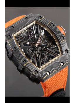 Richard Mille RM12-01 Caja Fibra de Carbono Genuino Movimiento Tourbillon Reloj Réplica a Espejo 1:1
