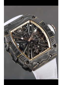 Richard Mille RM12-01 Caja Fibra de Carbono Genuino Movimiento Tourbillon Reloj Réplica a Espejo 1:1