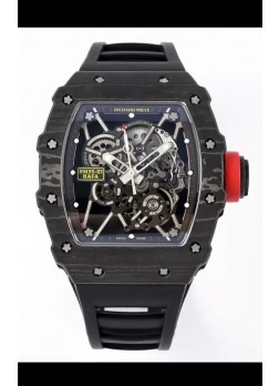 Richard Mille RM35-01 Rafael Nadal Caja Fibra de Carbono con Genuino Tourbillon Reloj Super Clon