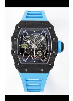 Richard Mille RM35-01 Rafael Nadal Caja Fibra de Carbono con Genuino Tourbillon Reloj Super Clon