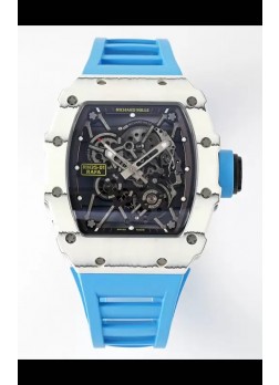 Richard Mille RM35-01 Rafael Nadal Caja Fibra de Carbono con Genuino Tourbillon Reloj Super Clon