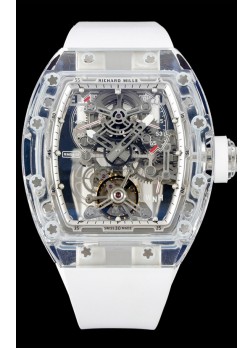 Richard Mille 56-01 Transparent Caja en Zafiros con Genuino Movimiento Suizo Tourbillon Super Clone