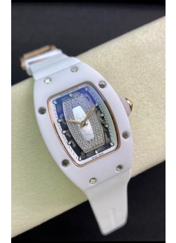Richard Mille RM-07-01 Dial Diamantes Céramica Blanca Ladies Reloj Rélica Suizo 1:1
