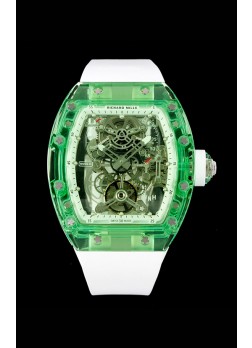 Richard Mille 56-01 Transparent Caja en Zafiros con Genuino Movimiento Suizo Tourbillon Super Clone