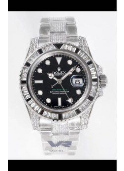 Rolex GMT Masters II Diamonds Reloj Suizo Caja Acero 904L - Calida a Espejo 1:1