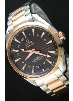 Omega Seamaster Aqua Terra GMT 150M 43MM Réplica a Espejo 1:1 Caja en Dos Tonos