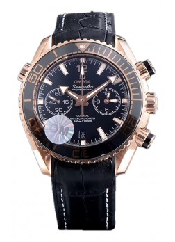 Omega Seamaster Planet Ocean 600M Sedna Gold Correa Piel 45.5MM Reloj Réplica Espejo 1:1 