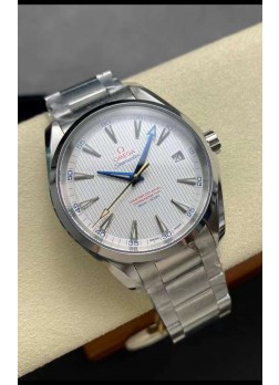 Omega Aqua Terra 150M Dial Blanco Caja Acero 904L Réplica Espejo 1:1 41MM 