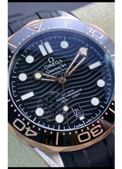 Omega Seamaster 300M Co-Axial Master Cronómetro Dial Negro Caja en Dos Tonos Réplica a Espejo 1:1