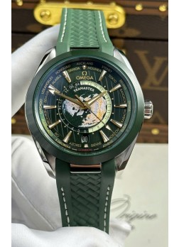 Omega Seamaster Aqua Terra 150M Worldtime Correa Goma Reloj Réplica Suizo