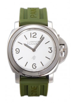 Panerai Luminor Base Logo PAM1087 Dial Blanca Calidad Espejo 1:1 - Acero 904L en Correa de Goma