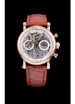 Patek Philippe Complications Skeleton Chronograph Watch in Rose Gold 