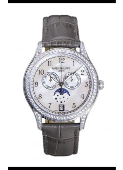 Patek Philippe Complications 4948G Annual Calendar Moonphase Dial Perla Oro Blanco Réplica Suiza 