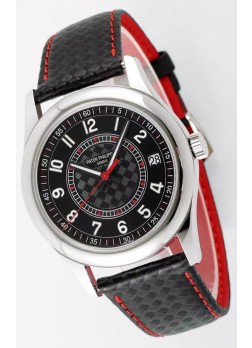 Patek Philippe Calatrava 6007 Dial Negro Manecillas Rojas Caja Acero 904L Reloj Réplica Espejo 1:1