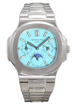 Patek Philippe Nautilus 5740 Perpetual Calendar Oro Blanco Dial Tiffany Reloj Réplica Suiza 