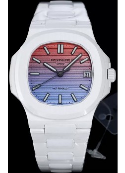 Patek Philippe Nautilus 5711 AET Remould Edición Cerámica Blanca Dial Degradado Reloj Réplica Suiza