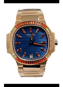Patek Philippe Nautilus 7118R 35MM 1:1 Caja Oro Rosado Dial Azul Reloj Réplica Espejo 1:1