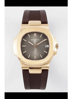 Patek Philippe Nautilus 5711/1R-001 1:1 Reloj Réplica en Acero 904L Dial Marrón en Oro Rosado