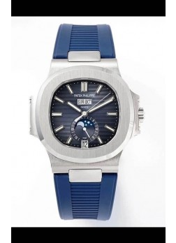 Patek Philippe Nautilus 5726A Reloj Réplica Espejo 1:1 Dial Azul Correa de Goma