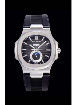 Patek Philippe Nautilus 5726A Reloj a Espejo 1:1 Dial Negro Correa de Goma