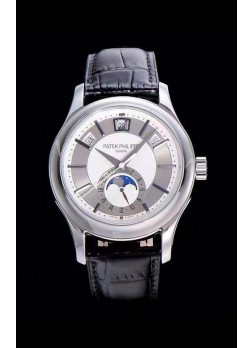 Patek Philippe Complications MoonPhase 5205-001 Reloj Réplica Suizo a Espejo 1:1 Steel Gris Dial