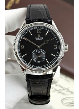 Rolex 1908 Perpetual Movimiento Suizo Reloj Réplica en Caja Acero Dial Negro 
