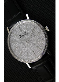 Piaget Altiplano G0A36128 Paved Diam Dial Reloj Réplica de Cuarzo Suizo en Caja de Acero
