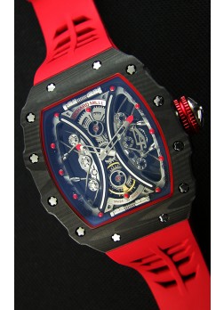 Richard Mille RM53-01 Pablo Mac Donough Caja de Carbón Forjado color Rojo Reloj Réplica Suizo