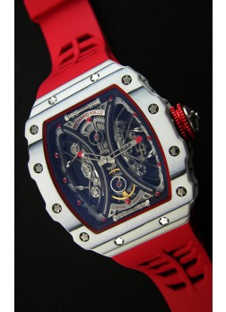 Richard Mille RM53-01 Pablo Mac Donough Caja de Carbón Forjado color Blanco Reloj Réplica Suizo
