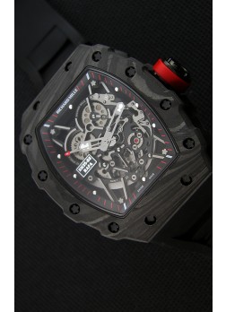 Richard Mille RM35-2 Rafael Nadal Caja de Carbón Forjado con Correa de Goma color Negro
