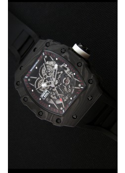 Richard Mille RM35-2 Rafael Nadal Caja de Carbón Forjado con Correa Negra