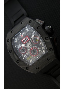Richard Mille RM011-FM Felipe Massa Reloj de Caja de Carbón color Negro Forjado de una Sola pieza en Correa negra