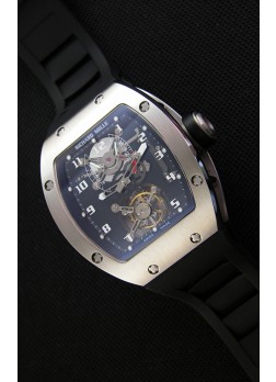 Richard Mille RM001 Evolution Tourbillon Reloj Réplica Suizo con Caja de Acero Cepillado